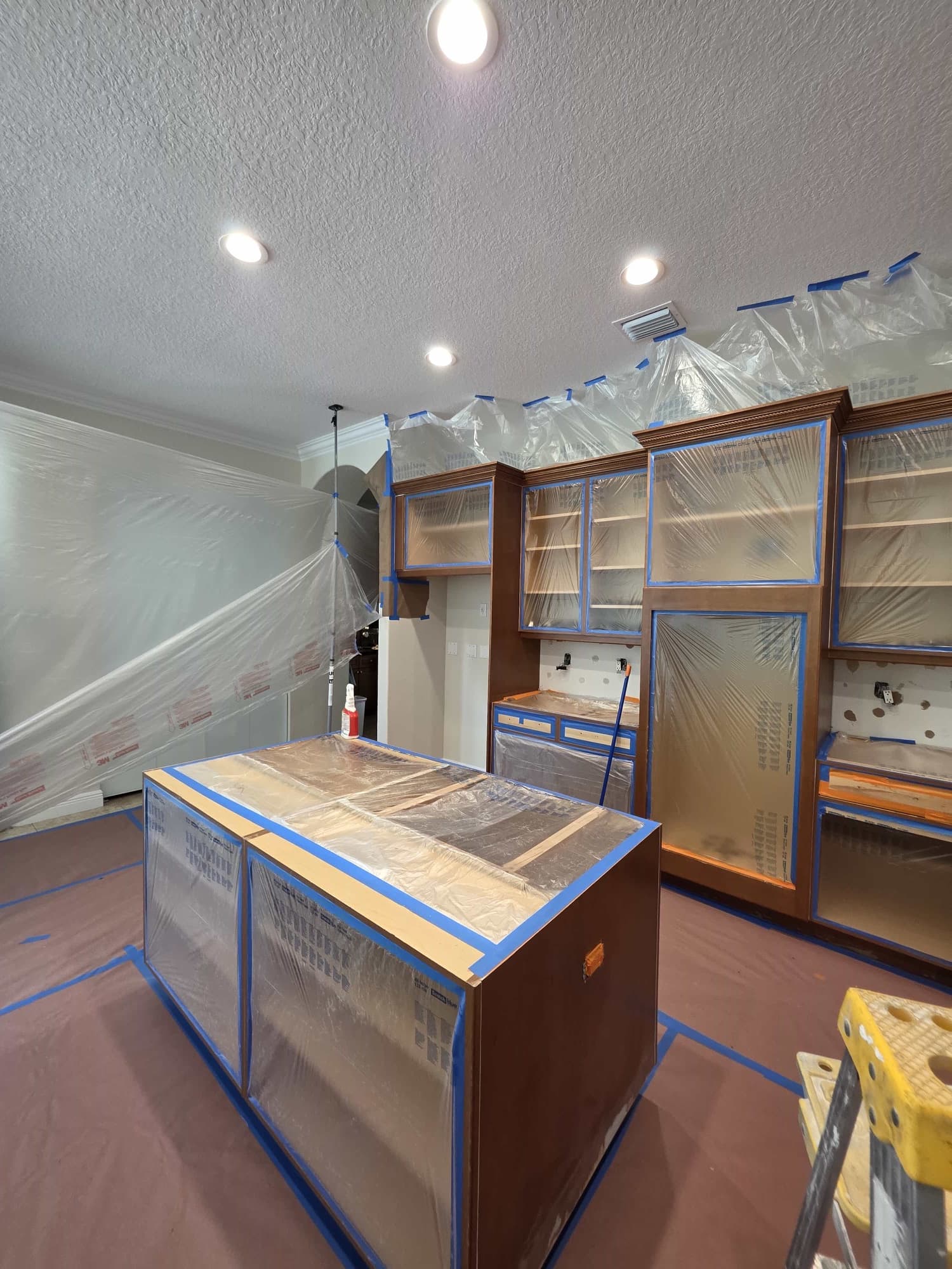 Cabinet masking and paint prep